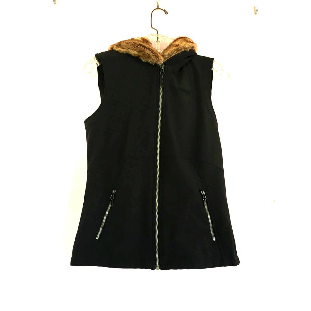 Marmot Furlong Faux Fur Hooded Zipper Vest M